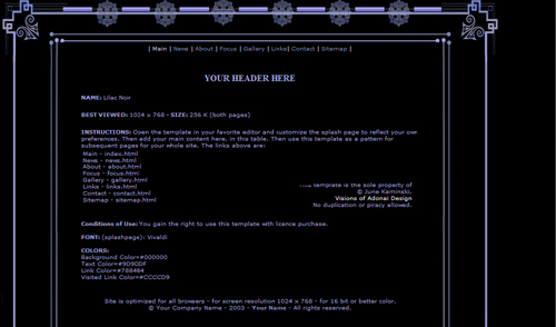 Lilac Noir Template