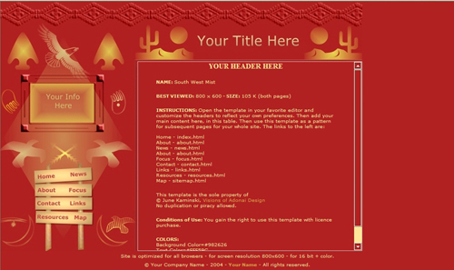 South West Mist  Template