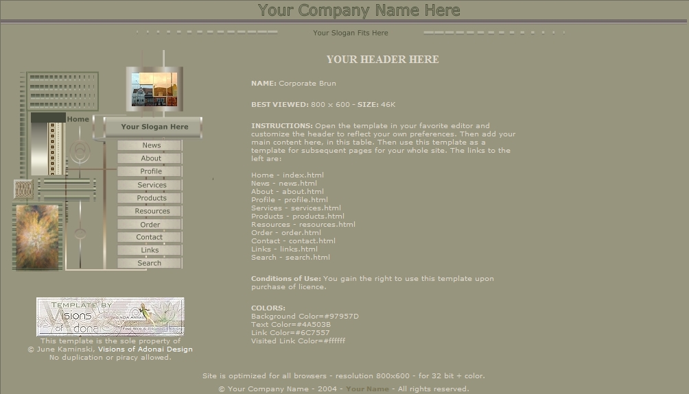 Corporate Brun Web Template Screen Shot