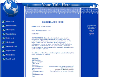 True Blue Business Template