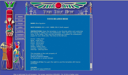 Blue Egyptian Template