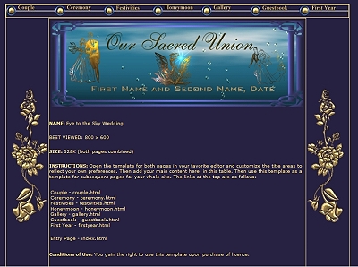 Eye to the Sky Wedding Web Template Screen Shot