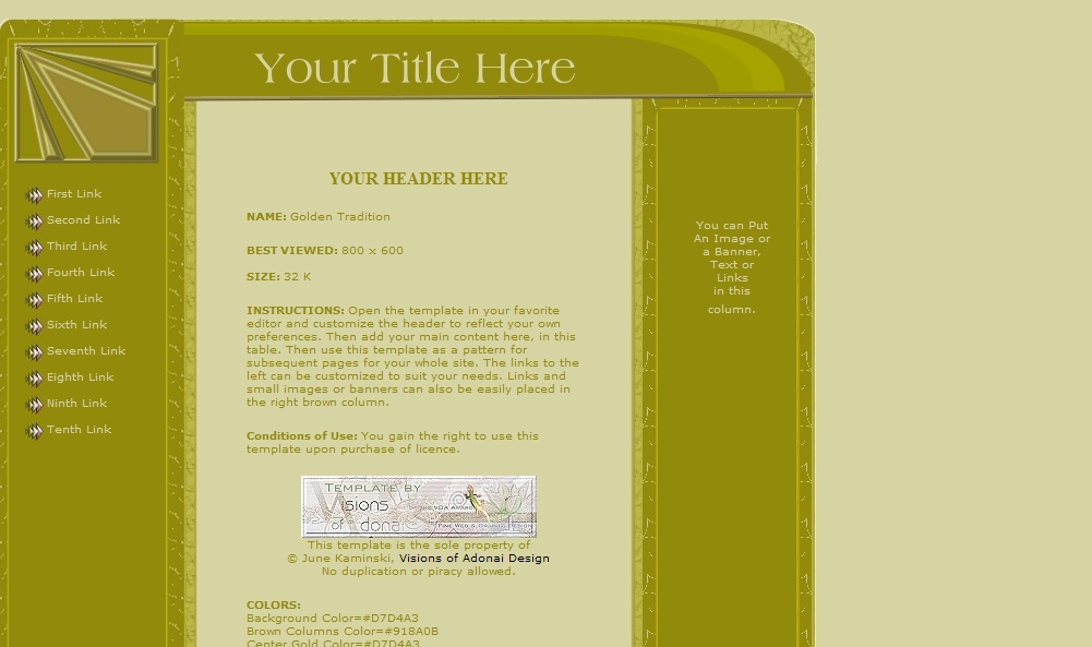 Golden Tradition Business Web Template Screen Shot