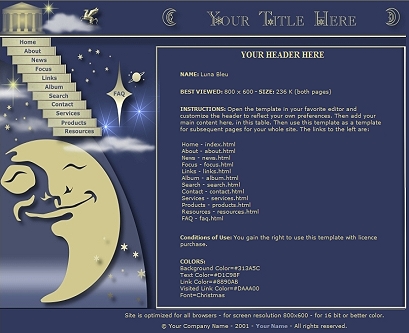 Luna Bleu Template