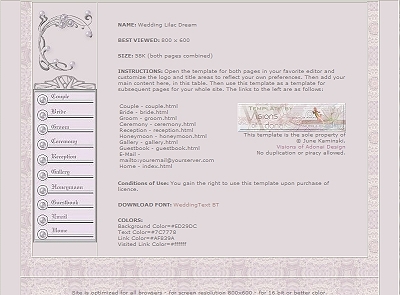 Wedding Lilac Dream Web Template Screen Shot