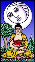Click for Larger version of The Buddha Tarot Wesak card